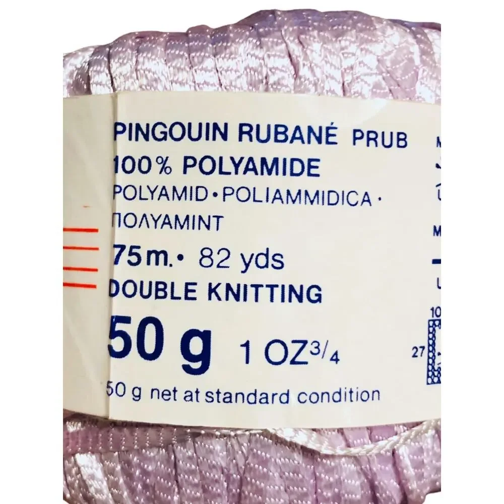Vintage Pingouin Roubaix Lavender Yarn Double Knitting Made in France 82Y Satin